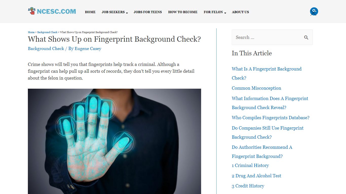 What Shows Up on Fingerprint Background Check?