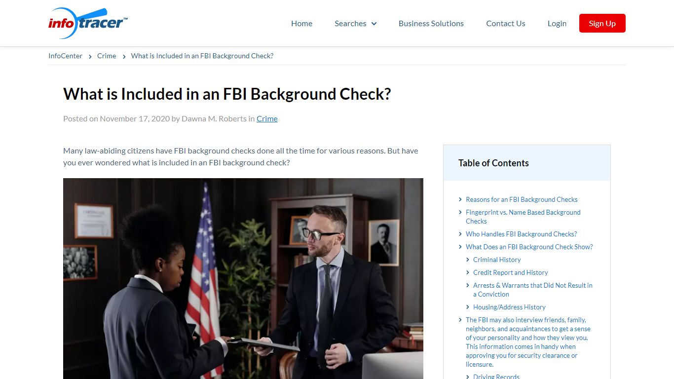 What does an FBI Background Check Reveal? - InfoCenter - Infotracer.com